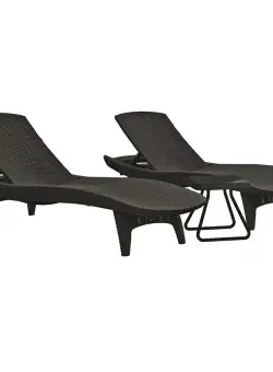 Set 2 sezlonguri si masuta grafit Keter Pacific