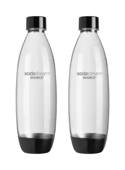 Set 2 sticle plastic 1 L black - SodaStream