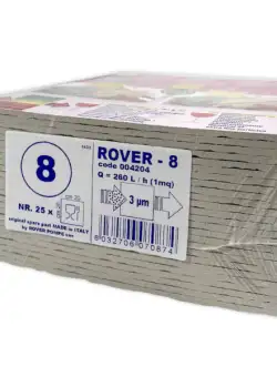 Set 25 placi filtrante Rover 8 20x20, dimensiune standard, filtrare vin medie (vin cu fum)