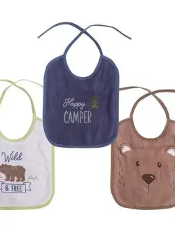 Set 3 bavete bumbac si peva Lorelli, 23 X 20 cm, inchidere cu snur