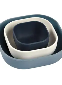 Set 3 boluri din silicon Beaba Night Blue