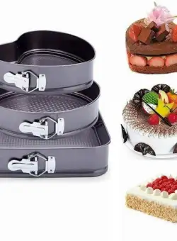 Set 3 forme pentru prajituri - forma rotunda, patrata si inima