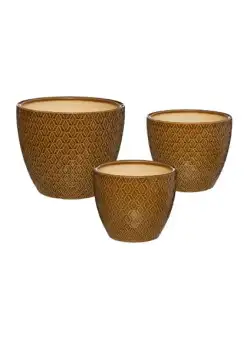 Set 3 Ghivece Maxx D30 cm Galben