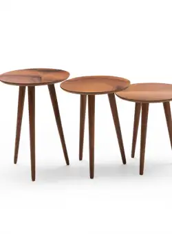 Set 3 masute auxiliare DUNYA , urartu + nuc, 39x50 45 40x50 45 40 cm