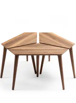 Set 3 masute auxiliare VENUS, nuc + urartu, 64x33x40 cm