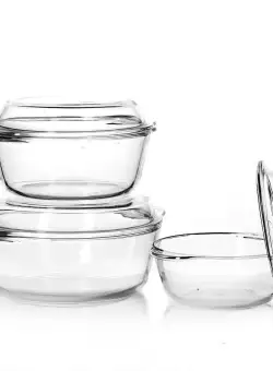 Set 3 vase sticla temperata Pasabahce Borcam 1.45L 2.175L 3.15L