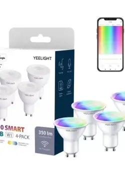 Set 4 Becuri Yeelight LED GU10 Smart Bulb W1, Multicolor, 4.5W, 350 lm