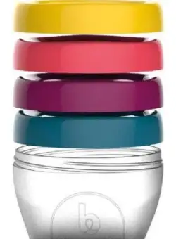 Set 4 boluri Babymoov A004307 pentru pastrarea hranei, 120 mL