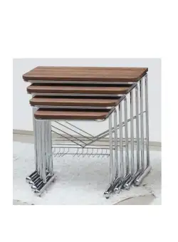 Set 4 masute cafea GRS 2267, maro, 61x34x60 cm