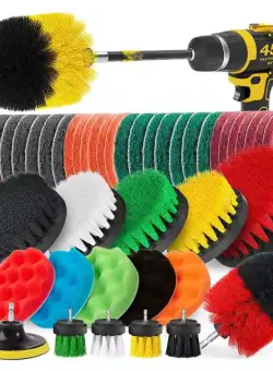 Set 45 perii de curatat, bureti de lustruire si slefuire pentru bormasina