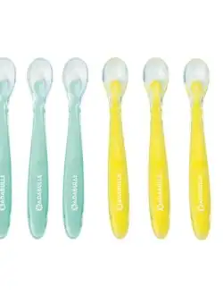 Set 6 lingurite colorate flexibile Badabulle B005418, Silicon fara BPA (Multicolor)