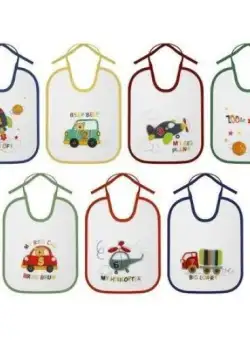 Set 7 bavete zilele saptamanii, Lorelli, big, bumbac, inchidere cu snur, Boy