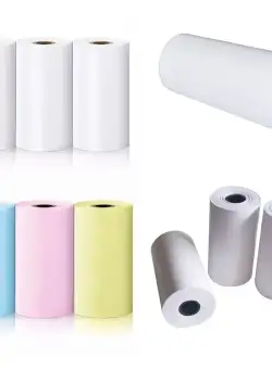 Set 9 role hartie termica pentru imprimanta termica sau casa de marcat, 57x25mm