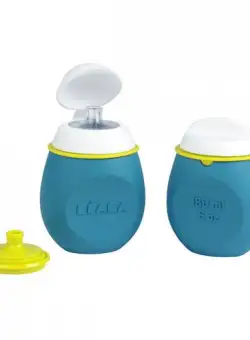 Set BabySqueez 2 in 1 si Recipient Squeez - Albastru