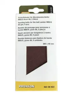 Set benzi de slefuire pentru BBS S, Proxxon 28922, 260x40 mm, granulatie 80, 5 bucati