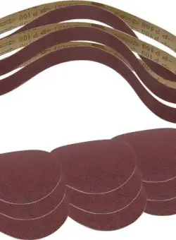 Set benzi si discuri abrazive pentru masina de slefuit BTS700 Scheppach 3903301707, 12 piese