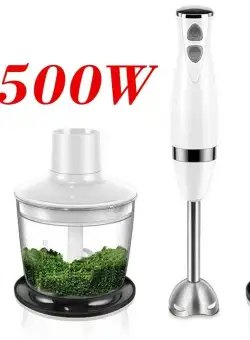 Set Blender 3 in 1 Sonifer SF-8044 cu putere 500W, Mixer vertical, functie Turbo, Multifunctional, alb