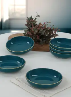 Set boluri ceramice pentru sos ST489006F418A841600MAYD100, Albastru Petrol, 13x3.3x13 cm