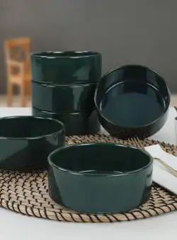 Set boluri ceramice ST038606FRA5A839700MAKA500, Verde, 14x5.5x14 cm