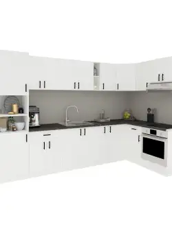 Set Bucatarie Colt Karo V35, Alb, Blat Thermo 28 mm, L 280 x 220 cm