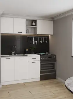 Set Bucatarie Kara, Alb, L 180 cm