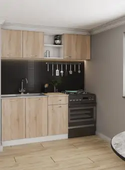 Set Bucatarie Kara, Stejar Sonoma/Alb, L 180 cm