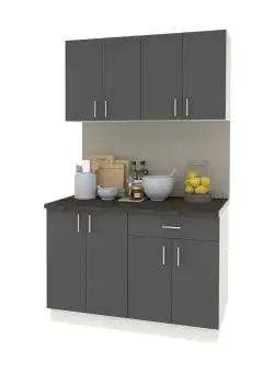 Set Bucatarie Karo V2, Antracit/Alb, Blat Thermo 28 mm, L 120 cm