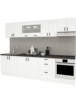 Set Bucatarie Karo V22, Alb, Blat Thermo 28 mm, L 280 cm