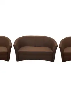 Set canapea CAFENEA 2-1-1 fixa, 2 locuri si doua fotolii fixe, maro inchis