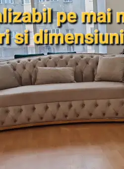 Set canapea Ester + 2 fotolii crem catifea