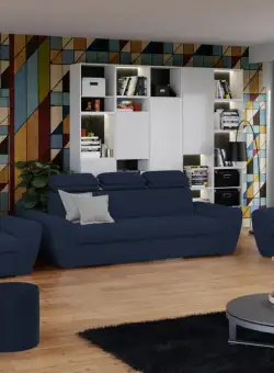 Set Canapea si Fotolii Barini Albastru