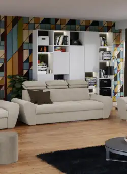 Set Canapea si Fotolii Barini Crem