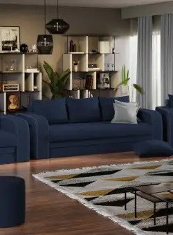 Set Canapea si Fotolii Camila Albastru