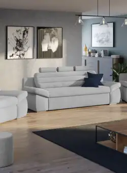 Set Canapea si Fotolii Quinn Gri Deschis