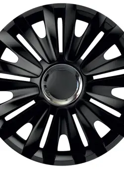 Set capace roti 16` Negre Cu Inel Cromat royal