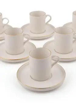 Set cești de cafea, Alb, 30x10x20 cm