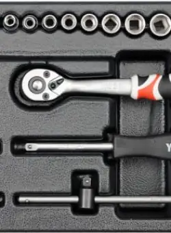 Set chei tubulate YATO, Cu clichet, Adaos Pentru Dulap de Scule, 1 4, 25 buc