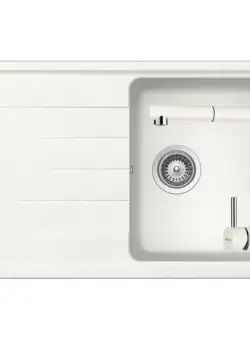 Set chiuveta bucatarie Schock Element D-100S si baterie bucatarie Schock Epos Cristalite Alpina cu dus extractibil 78 x 50 cm