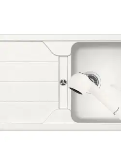 Set chiuveta bucatarie Schock Formhaus D-100 si baterie bucatarie Schock Cosmo Cristalite Alpina cu dus extractibil 86 x 50 cm