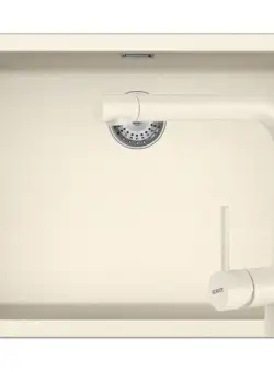 Set chiuveta bucatarie Schock Greenwich N-100L si baterie bucatarie Schock Laios Cristadur Magnolia 55,6 x 45,6 cm