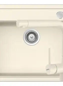 Set chiuveta bucatarie Schock Mono N-100 si baterie bucatarie Schock Laios Cristadur Magnolia 57 x 51 cm