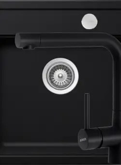 Set chiuveta bucatarie Schock Mono N-100S si baterie bucatarie Schock Laios Cristadur Puro 49 x 51 cm