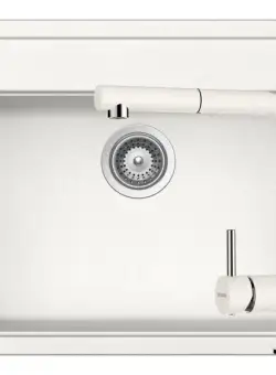 Set chiuveta bucatarie Schock Nemo N-100 si baterie bucatarie Schock Epos Cristalite Alpina cu dus extractibil 57 x 51 mm