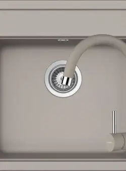 Set chiuveta bucatarie Schock Nemo N-100S si baterie bucatarie Schock Plutos Cristalite Concrete 49 x 51 cm