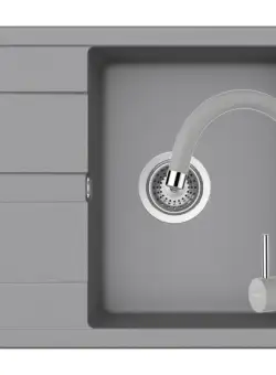 Set chiuveta bucatarie Schock Ronda D-100 si baterie bucatarie Schock Plutos Cristalite Croma 58 x 50 cm