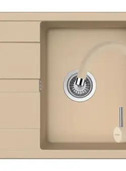 Set chiuveta bucatarie Schock Ronda D-100 si baterie bucatarie Schock Plutos Cristalite Moonstone 58 x 50 cm