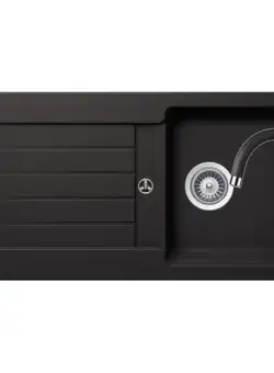 Set chiuveta bucatarie Schock Typos D-100S si baterie bucatarie Schock Plutos Cristalite Nero 86 x 43,5 mm