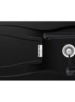 Set chiuveta bucatarie Schock Waterfall D-100 si baterie bucatarie Schock Laios Cristadur Puro cu dus extractibil 86 x 50 cm