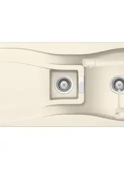 Set chiuveta bucatarie Schock Waterfall D-150 si baterie bucatarie Schock Laios Cristadur Magnolia 100 x 50 cm