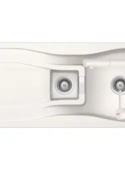 Set chiuveta bucatarie Schock Waterfall D-150 si baterie bucatarie Schock Laios Cristadur Polaris cu dus extractibil 100 x 50 cm